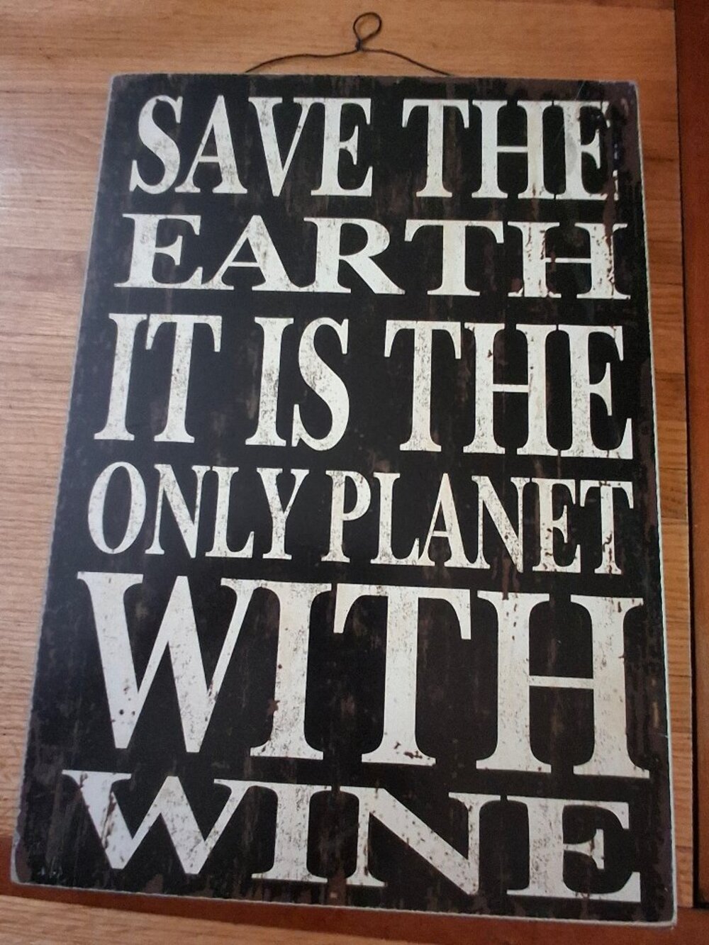 Save the Earth it is the Only Planet with Wine Box Frame Wall Art